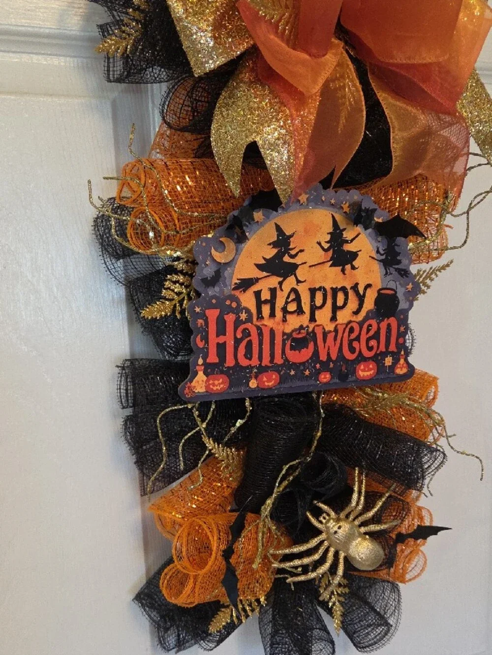 Happy Halloween Door Swag Wreath , Welcome Guests